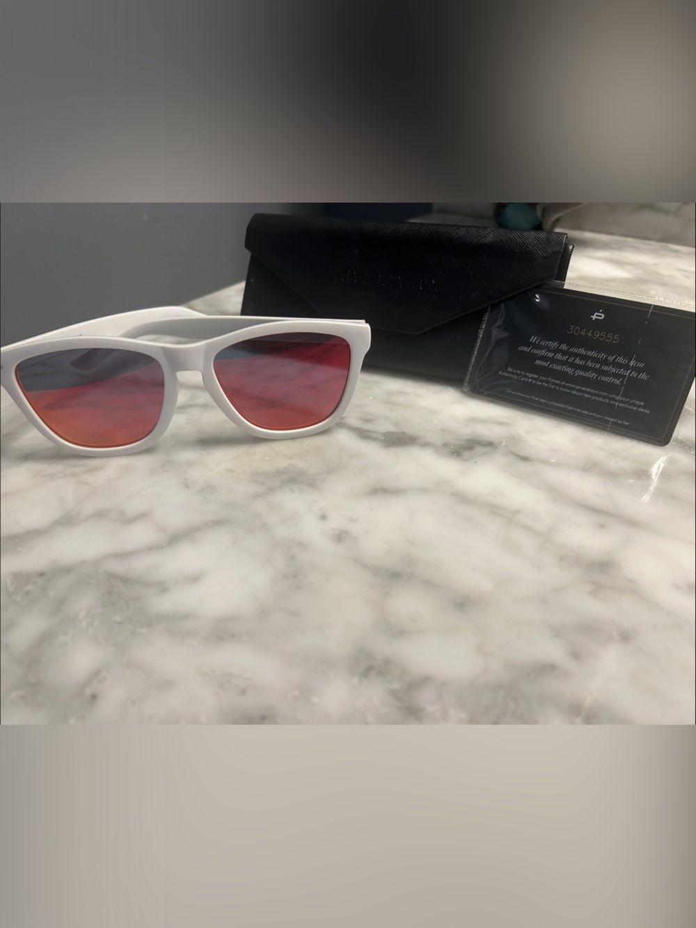 Prive Revaux white Frame Sunglasses with Red polarized Mirrored Lenses